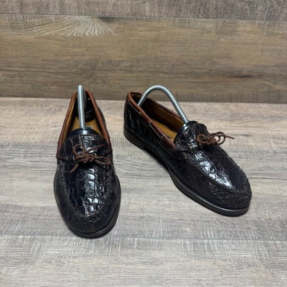 Cole Haan Luke Brown Crocodile Leather Loafers Men's Size 8.5 - Picture 6 of 7